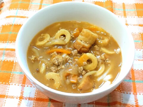 お肉の半分はちくわで♡キャンプ飯カレーうどん